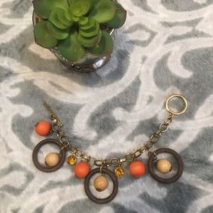 Urban outfitters Wood orange crystal bracelet